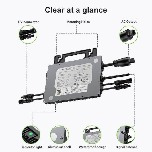Microinversor solar Oukitel LS-800Mi 800 W WiFi IP67 2 MPPT