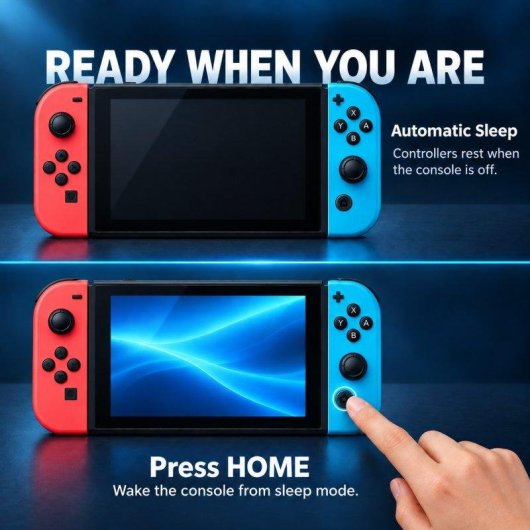 Manette sans fil Blossom pour Nintendo Switch Rouge et Bleu avec bracelets