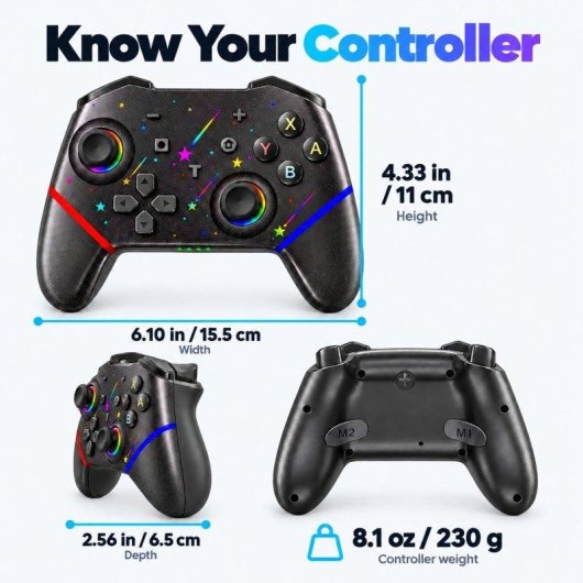 Manette Sans Fil Blossom TL-07 RGB Bluetooth Gyroscope Turbo