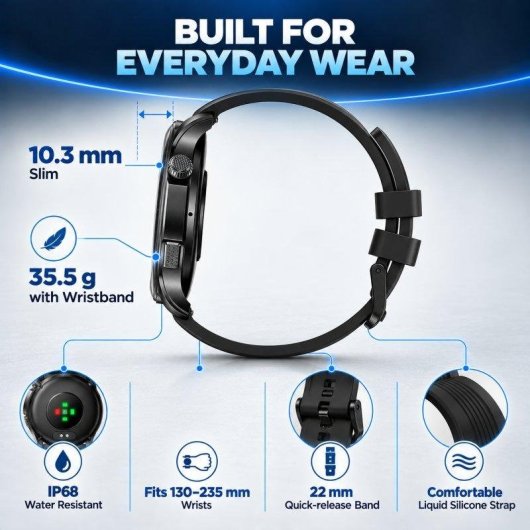 Zeblaze Btalk 4 Pro Bluetooth AMOLED 1,43'' Preto 2 Braceletes