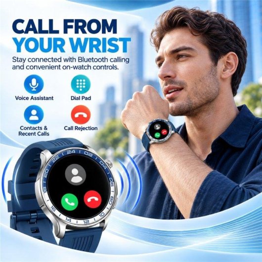 Zeblaze Btalk 4 Pro Bluetooth AMOLED 1,43'' Azul com 2 braceletes