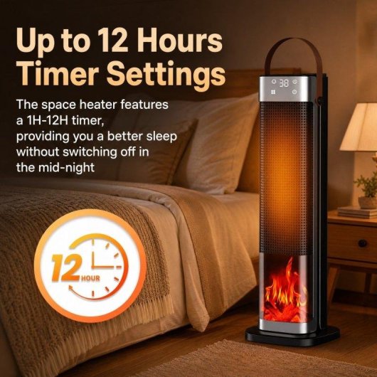 Chauffage Tour Blossom HQ30-300B 2000W avec Ventilateur et Protection
