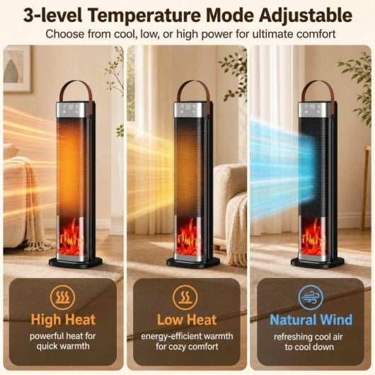 Chauffage Tour Blossom HQ30-300B 2000W avec Ventilateur et Protection