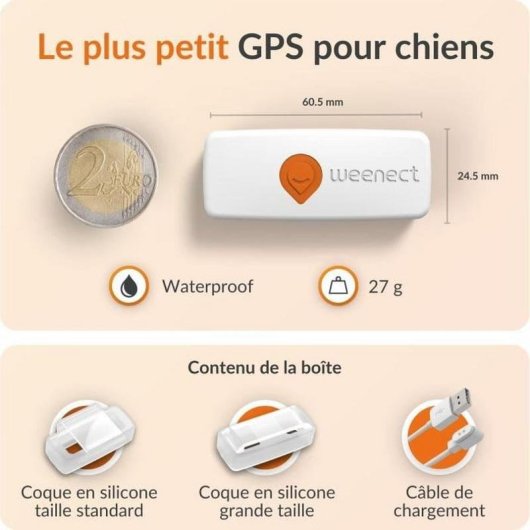 Localizzatore GPS Weenect XS per animali impermeabile IP68 240 h nero