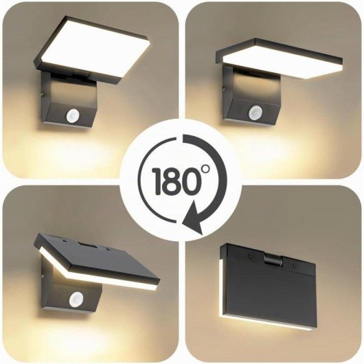 Aplique Exterior Jardim 36W IP65 Sensor Movimento Blossom Anthracite