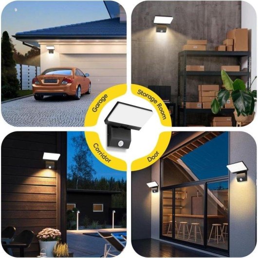 Aplique Exterior Jardim 36W IP65 Sensor Movimento Blossom Anthracite