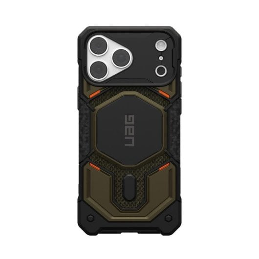 Funda para móvil Urban Armor Gear Monarch Pro Kevlar TPU schwarz grün MagSafe für iPhone 17/18 Pro Max