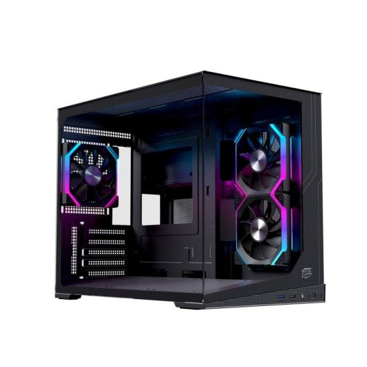 PC-Gehäuse Einarex SM300 RGB Micro-ATX Doppelkammer Gehärtetes Glas