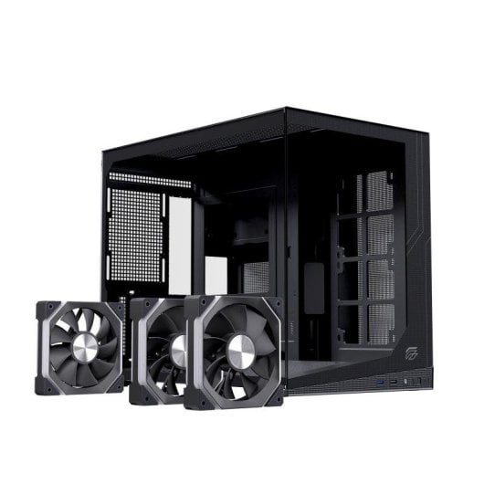 PC-Gehäuse Einarex SM300 RGB Micro-ATX Doppelkammer Gehärtetes Glas