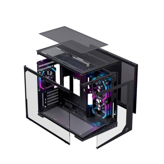 PC-Gehäuse Einarex SM300 RGB Micro-ATX Doppelkammer Gehärtetes Glas