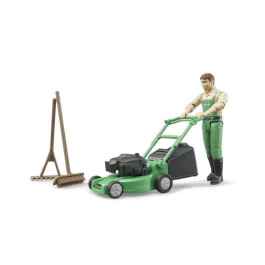Figurine d'action BRUDER bworld Jardinier avec coupe-bordure et outils