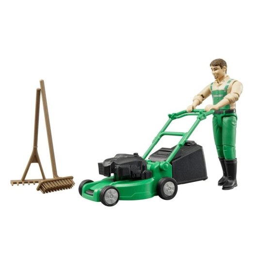 Figurine d'action BRUDER bworld Jardinier avec coupe-bordure et outils