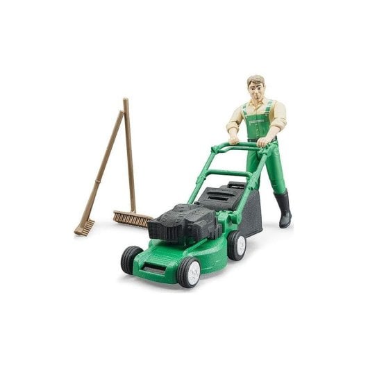 Figurine d'action BRUDER bworld Jardinier avec coupe-bordure et outils