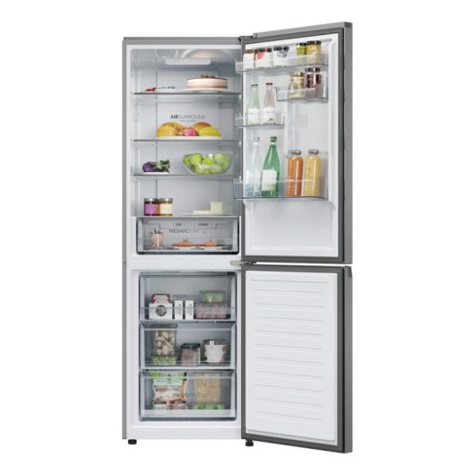 Frigorífico Combi Haier HDPR3618DNPK Total No Frost 185cm 355L D Inox