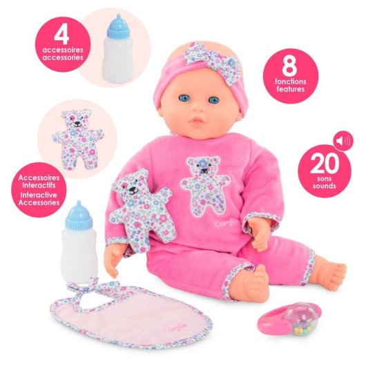 Muñeca Corolle Lucille Interactiva 42 cm 8 Funciones 20 Sonidos Rosa