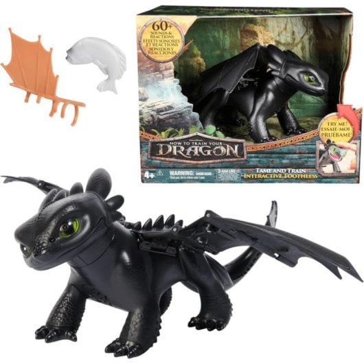 Figura Dragón Interactivo Spin Master Chimuelo Doma y Entrena +60 Sonidos Reacciones