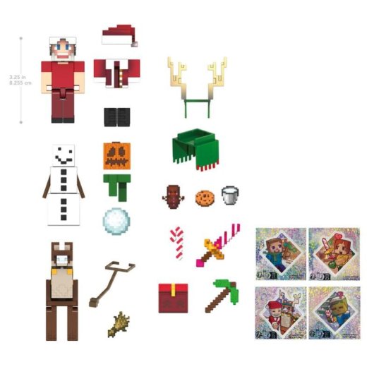 Figura de Acción Mattel Minecraft Calendario de Adviento 24 Piezas