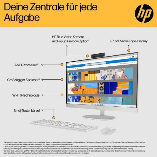 Ordenador Todo en uno HP 27-cr0105ng AMD Ryzen 5 7520U 16GB 512GB SSD 27" Windows 11