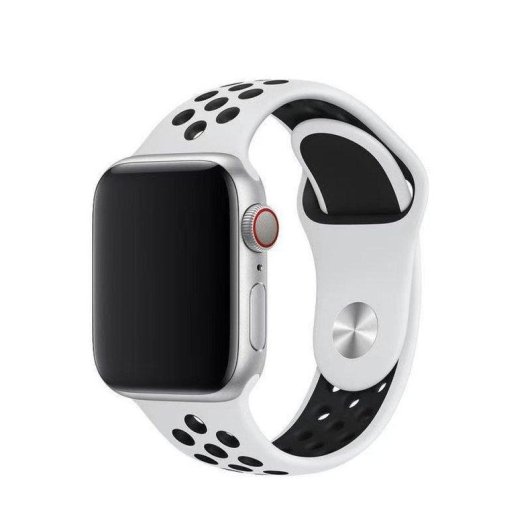 Bracelet remplacement silicone INNOVA Innstrap Band5 blanc-noir compatible Apple Watch