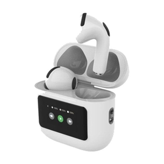 Auriculares Innova F48 inalámbricos Bluetooth TWS con pantalla táctil, blancos