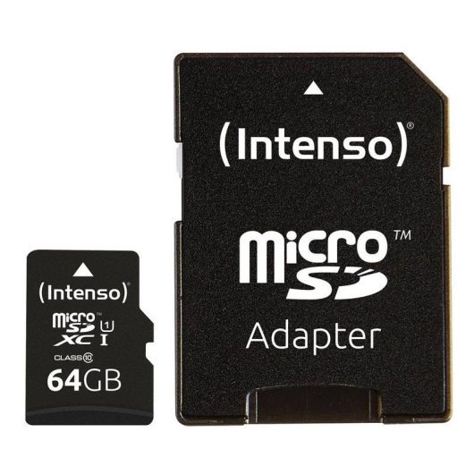 Tarjeta microSD Intenso 5 x 64 GB UHS-I 90 MB/s con Adaptador Pack de 5
