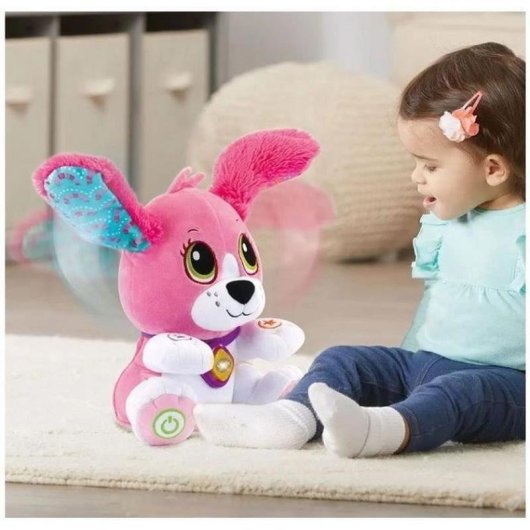 Pelucia interactiva VTech Doggie Talk to Me rosa para criancas