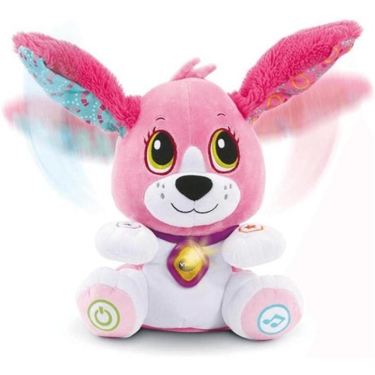 Pelucia interactiva VTech Doggie Talk to Me rosa para criancas
