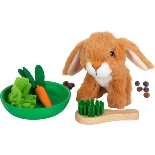 Ensemble Clapier SMALL FOOT Lapin Peluche et Accessoires Bois