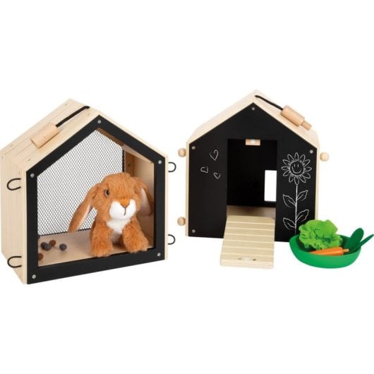 Ensemble Clapier SMALL FOOT Lapin Peluche et Accessoires Bois