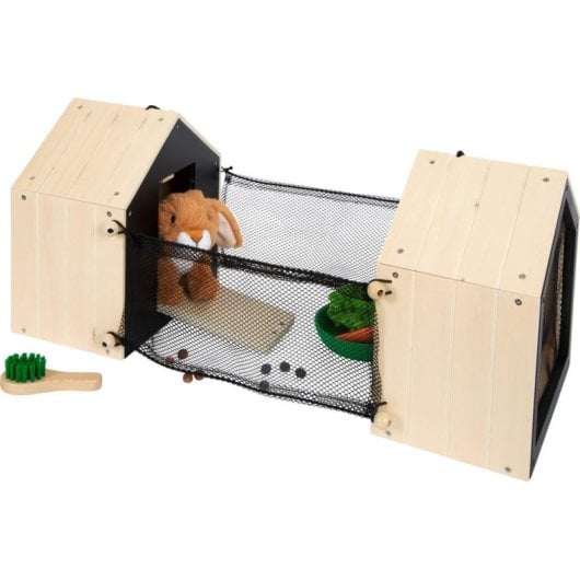 Ensemble Clapier SMALL FOOT Lapin Peluche et Accessoires Bois