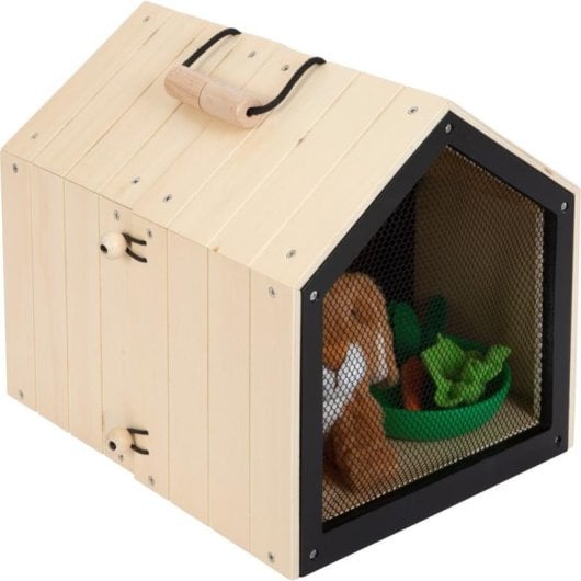 Ensemble Clapier SMALL FOOT Lapin Peluche et Accessoires Bois