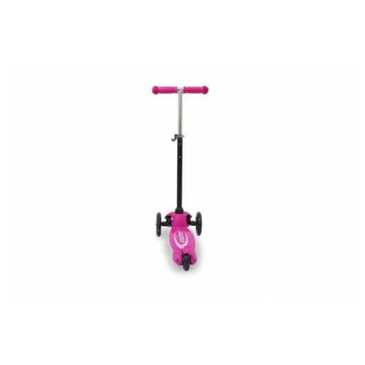 Patinete infantil Jamara KickLight de 3 ruedas luminosas, plegable, negro y rosa