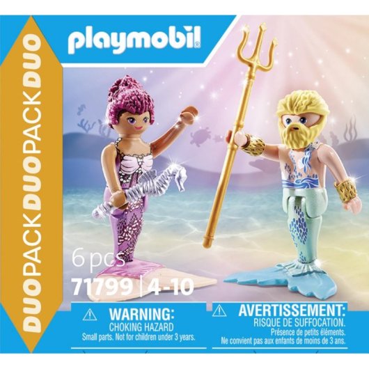 Juego de figuras Playmobil Sirena y Tritón 12 cm