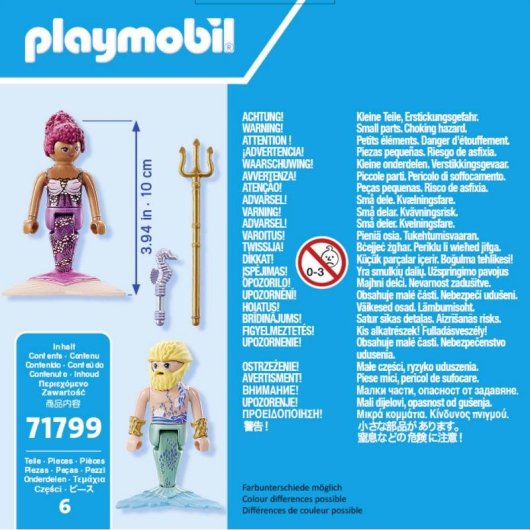 Juego de figuras Playmobil Sirena y Tritón 12 cm