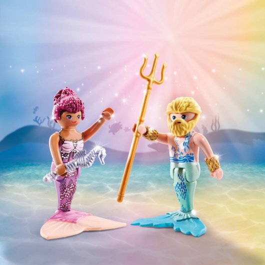 Juego de figuras Playmobil Sirena y Tritón 12 cm