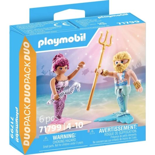 Juego de figuras Playmobil Sirena y Tritón 12 cm