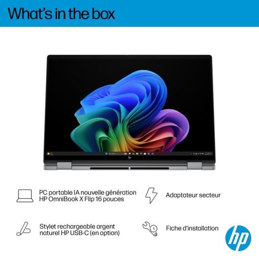 Ordinateur portable HP OmniBook X Flip 16 16" AMD Ryzen AI 7 350 24GB 512GB SSD AMD Radeon 860M Windows 11 Home