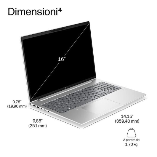 Portatile HP ProBook 4 G2a 16" AMD Ryzen 7 250 16GB 512GB SSD Windows 11 Pro