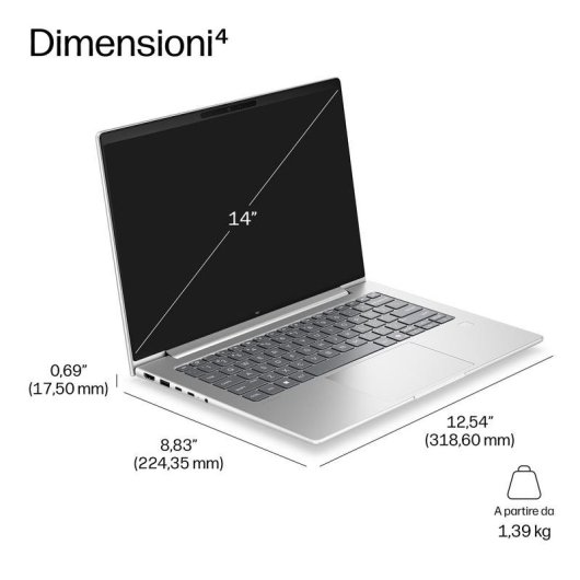 Portatile HP ProBook 4 G2a 14" AMD Ryzen AI 7 445 16GB 512GB SSD Windows 11 Pro