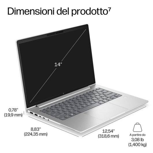 Portatile HP EliteBook 6 G2i 14" Intel Core Ultra 5 325 24GB 512GB SSD W11 Pro