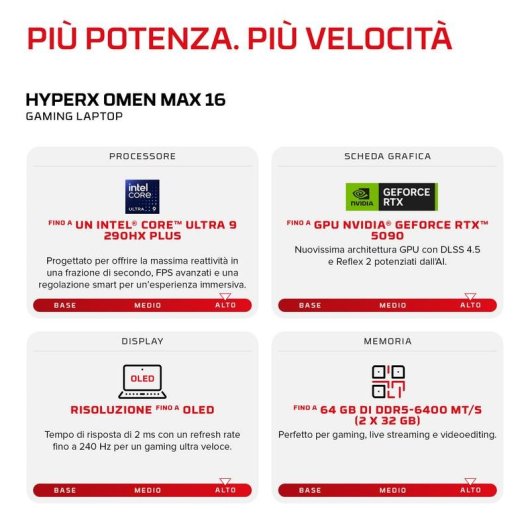 Portatile HP OMEN MAX 16 16" Intel Core Ultra 9 32GB 1TB SSD RTX 5080 Windows 11 Home