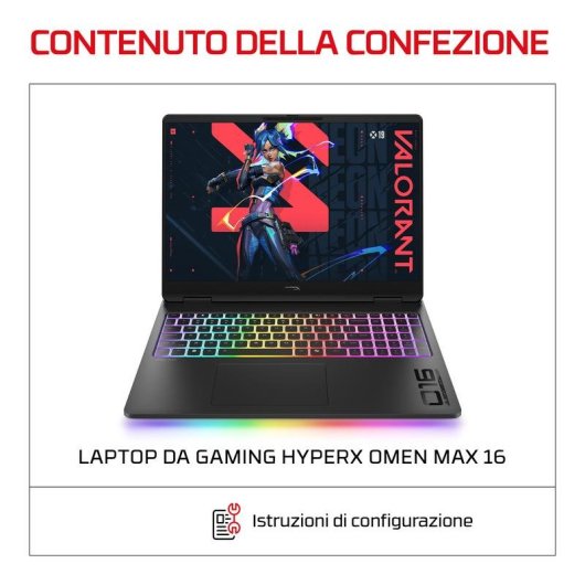 Portatile HP OMEN MAX 16 16" Intel Core Ultra 9 32GB 1TB SSD RTX 5080 Windows 11 Home