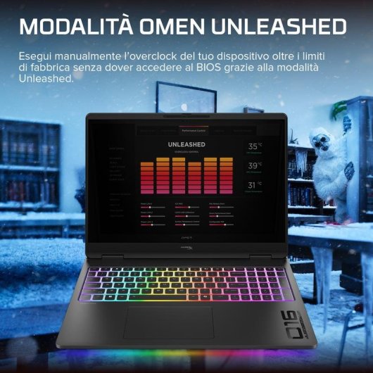 Portatile HP HyperX OMEN MAX 16 16" AMD Ryzen AI 9 475 32GB 1TB SSD RTX 5070 Ti Windows 11