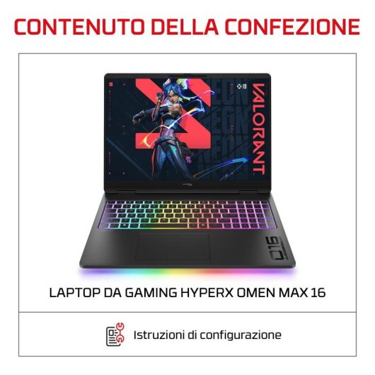 Portatile HP HyperX OMEN MAX 16 16" AMD Ryzen AI 9 475 32GB 1TB SSD RTX 5070 Ti Windows 11