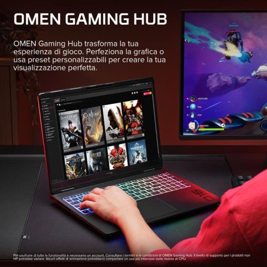 Portatile HP HyperX OMEN MAX 16 16" AMD Ryzen AI 9 475 32GB 1TB SSD RTX 5070 Ti Windows 11