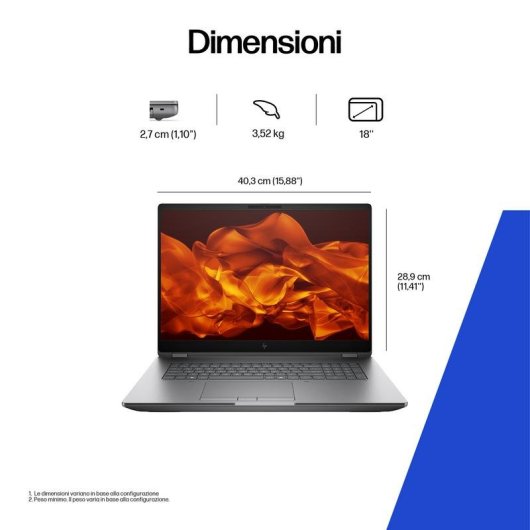 Portatile HP ZBook Fury G1i 18" Intel Core Ultra 7 255HX 32GB 1TB SSD RTX PRO 2000 Blackwell Windows 11 Pro