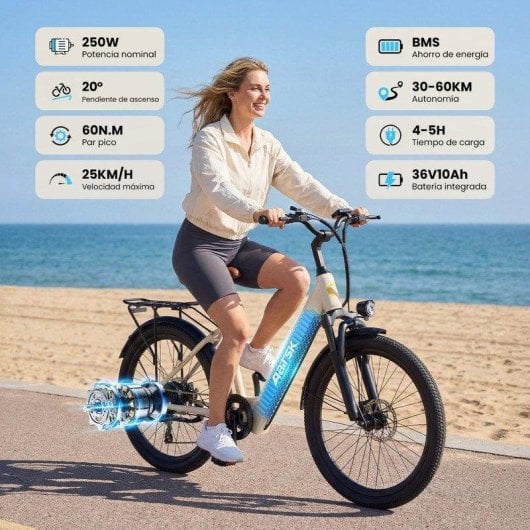 Elektrofahrrad Aairsk Su7 250 W 36 V 24" 7 Gänge