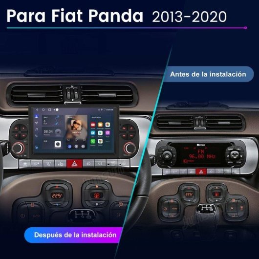 Autoradio 2DIN JUNSUN Fiat Panda CarPlay Android Auto 64Go