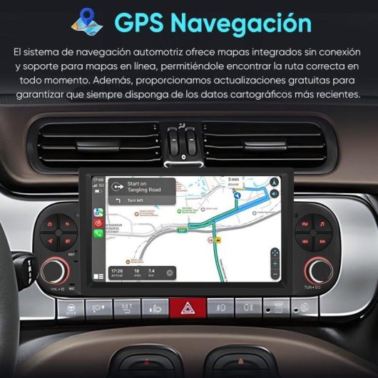 Autoradio 2DIN JUNSUN Fiat Panda CarPlay Android Auto 64Go