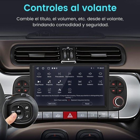 Autoradio 2DIN JUNSUN Fiat Panda CarPlay Android Auto 64Go